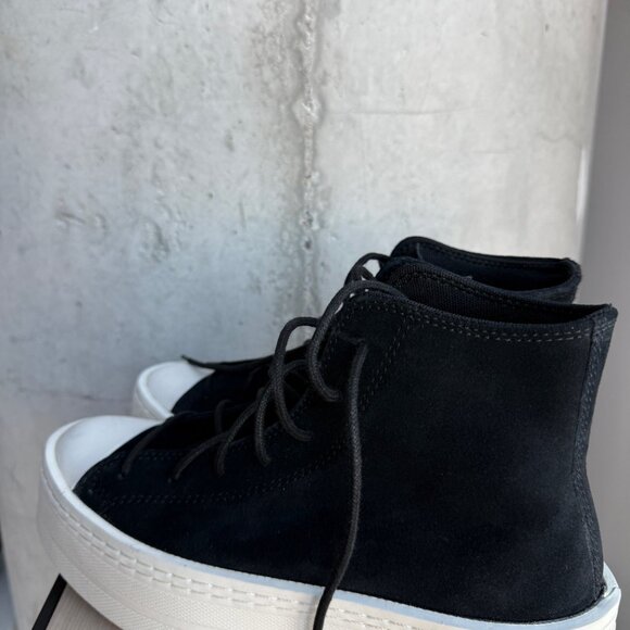 Converse Chuck Taylor All Star Black Suede Platform Sz9 - Picture 5 of 5